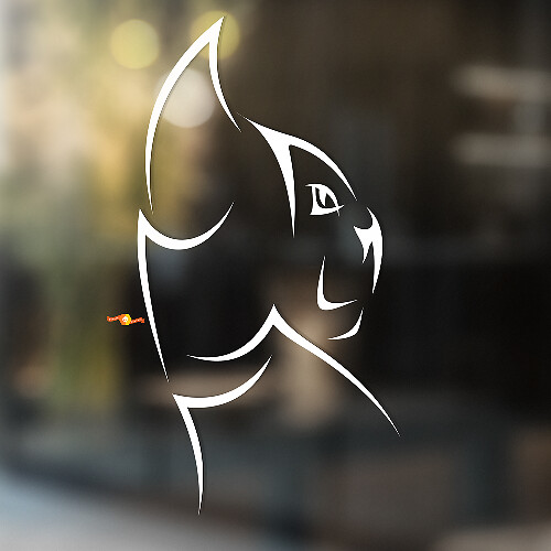 Trybal Style Katzen-Silhouette Universeller Vinyl-Aufkleber