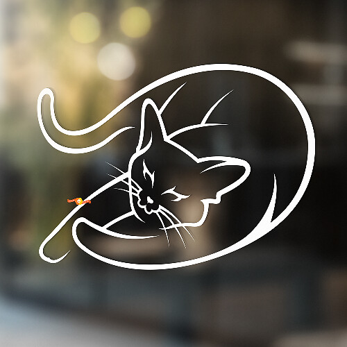 Lying Cat Universeller Aufkleber aus Vinyl
