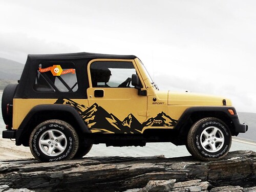 Bergketten Seitlicher Vinyl-Aufkleber für Jeep Wrangler 1999-2006