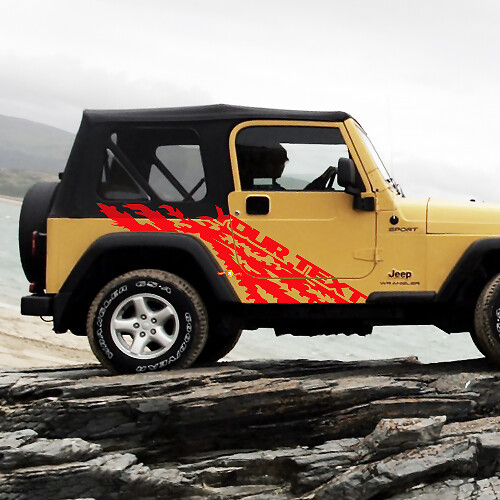 Schlammspritzer & individuell beschrifteter Seitlicher Vinyl-Aufkleber für Jeep Wrangler 1999-2006