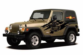 Jeep Wrangler (1999–2006) Custom Vinyl Decal Wrap Kit – Army Star Torn
