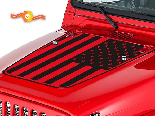 USA-Flaggen-Hauben-Vinylaufkleber für Jeep Wrangler 1999-2006