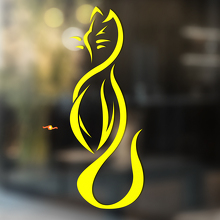 Auf glatten Linien stilvoller universeller Vinylaufkleber Katze_4