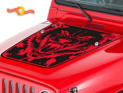 Mad Wolf Motorhauben-Vinylaufkleber für Jeep Wrangler 1999-2006