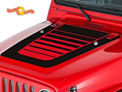 Strobe Haubenstreifen Vinyl-Aufkleber-Kit für Jeep Wrangler TJ 1999-2006
