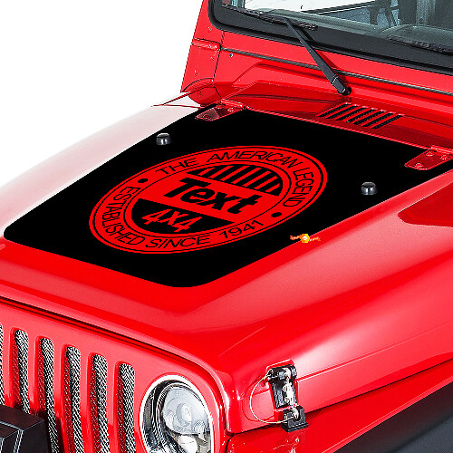 Jeep Wrangler (1999–2006) individuelles Vinyl-Motorhauben-Aufkleber-Set – American Legend
