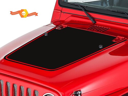 Blackout mit Kontur-Linien Motorhauben Vinyl-Aufkleber für Jeep Wrangler 1999-2006
