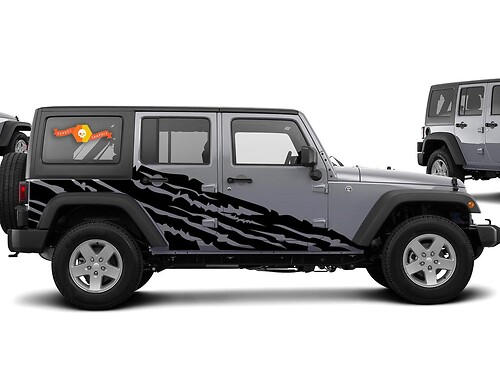 Vinyl-Aufkleber im Torn-Stil für die Seite des Jeep Wrangler 2007-2016