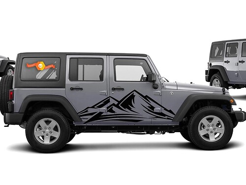 Mountain Range Seiten Vinyl Aufkleber für Jeep Wrangler 2007-2016