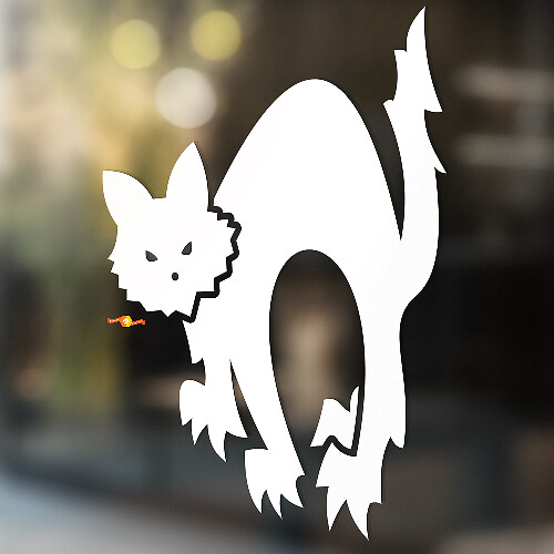 Wütende Katzen-Silhouette Universeller Vinyl-Aufkleber