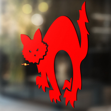 Wütende Katzen-Silhouette Universeller Vinyl-Aufkleber_2