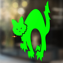 Wütende Katzen-Silhouette Universeller Vinyl-Aufkleber_3