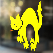 Wütende Katzen-Silhouette Universeller Vinyl-Aufkleber_4