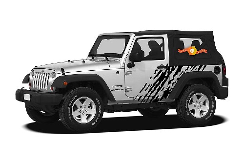 Schlammspritz-Seiten-Vinyl-Aufkleberset für Jeep Wrangler JK 2-Türer 2007-2016