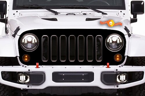 Blackout Kühlergrill Folienaufkleber für Jeep Wrangler JK JKU 2007-2016
