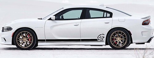 Hellcat- & Dual-Stripes-Seitenvinylaufkleber für Dodge Charger 2011-2018
