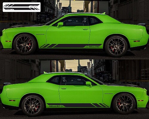 Hellcat-Stil Streifen Schweller Vinyl-Aufkleber für Dodge Challenger 2009-2018