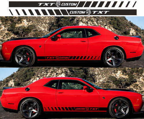Individuelle Seitenstreifen Vinyl-Aufkleber Sticker für Dodge Challenger SRT, Hellcat 2009-2018