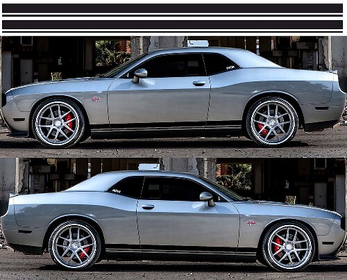 2x Seiten Rallye Vinyl Aufkleber 2 für Dodge Challenger