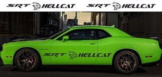 2x Dodge Challenger SRT Hellcat 2009–2018 seitlicher Vinyl-Aufkleberstreifen