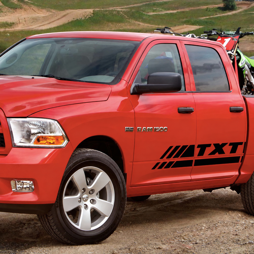 TXT diagonaler Tür-Streifen Satz Tür Vinyl-Aufkleber für Dodge Ram 1500 2009-2017