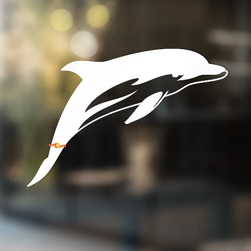 Delfin-Silhouette Universeller Vinyl-Aufkleber