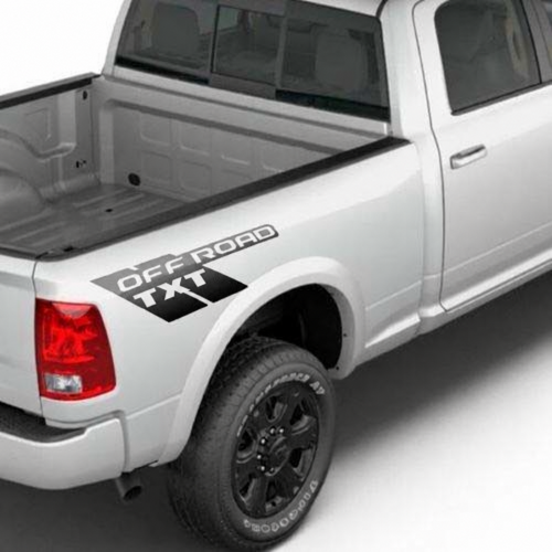 OFF ROAD TXT Twin Slash Paar Seitenwand Vinylaufkleber für RAM 1500 4. Generation (DS) Rebel 2008-2024