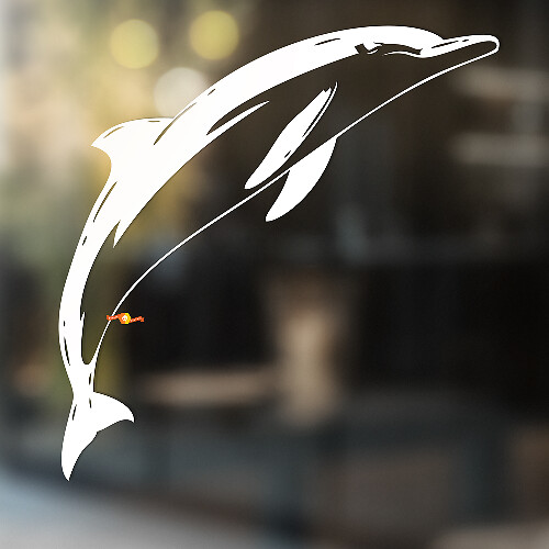 Springender Delfin Silhouette Universeller Vinyl-Aufkleber