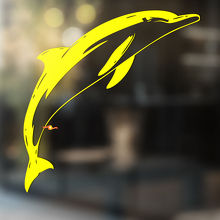 Springender Delfin Silhouette Universeller Vinyl-Aufkleber_4