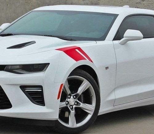 2X Chevy Camaro Hood HASH MARK Vinyl Aufkleber Aufkleber Streifen Grafik Kit 2018-2016
