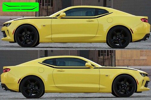 Seitliche obere Akzent-Speergrafik-Aufkleber, Streifen für Chevy Camaro 2016–2018

