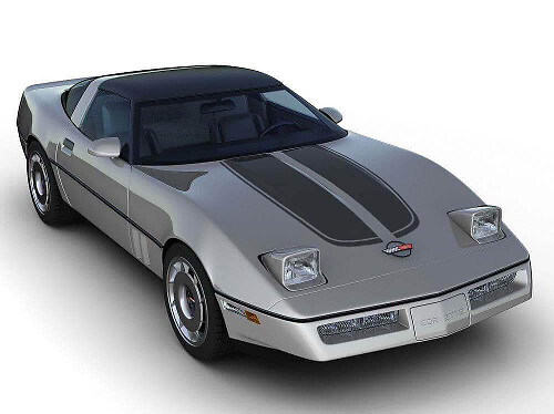 Doppeltes Racing-Motorhauben-Streifen Vinyl-Aufkleber-Set für Chevrolet Corvette C4 1984-1996