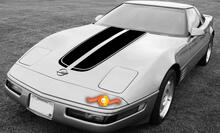 Chevrolet Corvette C4 Sport-Fronthauben-Rennstreifen-Aufkleber, vorgeschnitten, 1984–1996
 2