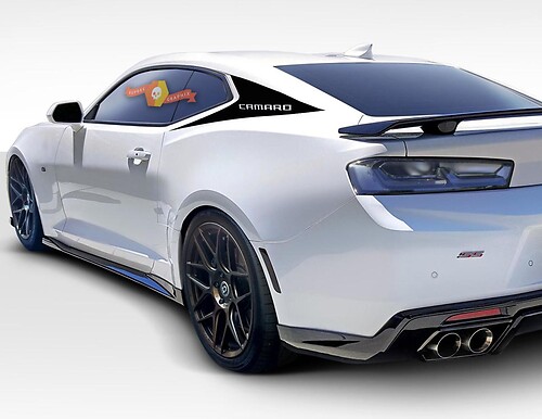 2X C-Säulen-Akzent-Vinyl-Grafikaufkleber mit Streifen für Camaro 2016–2018

