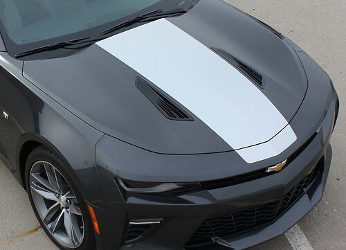 Vinyl-Grafikaufkleber für die Motorhaubenmitte mit Streifen für Camaro 2016–2018

