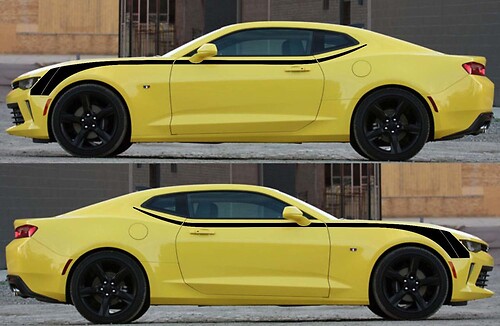 Upper Hockey Stripe Pair Seite Vinylaufkleber für Chevrolet Camaro 2016-2018
