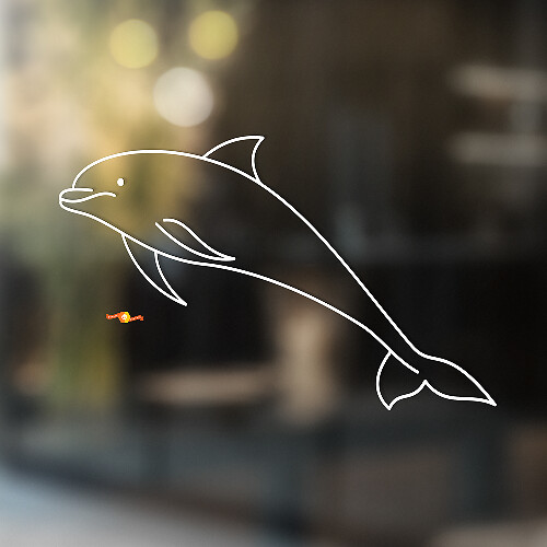 Springender Delfin Umriss Universeller Vinyl-Aufkleber