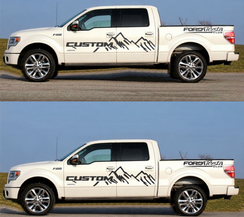CUSTOM Mountain Graphic Pair — Vinyl-Aufkleber (Tür) für Ford F-150 Raptor
