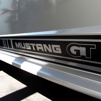 2er Set: Rocker Stripes Aufkleber mit Mustang GT Buchstaben 1999–2020 Modelle