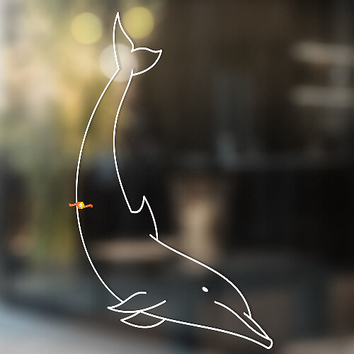Diving Dolphin Outline Universeller Vinyl-Aufkleber