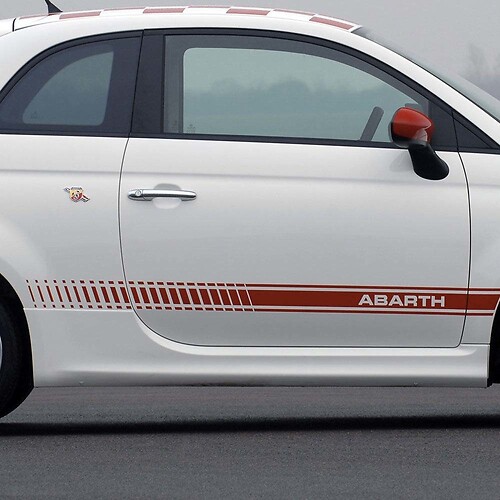 Abarth Schriftzug Akzentstreifen Seiten Vinyl-Aufkleber Sticker für Fiat 500