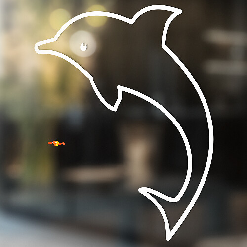 Springender Delfin Umriss Stil Universeller Vinylaufkleber