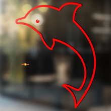 Springender Delfin Umriss Stil Universeller Vinylaufkleber_2