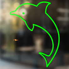 Springender Delfin Umriss Stil Universeller Vinylaufkleber_3