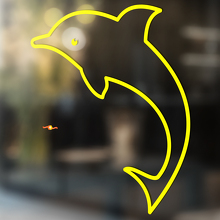 Springender Delfin Umriss Stil Universeller Vinylaufkleber_4