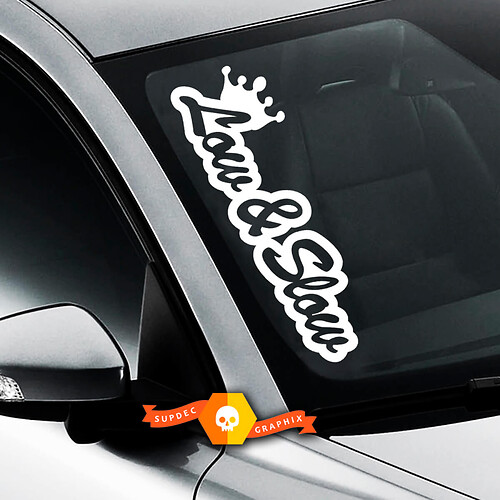 Low and Slow JDM Stil Windschutzscheiben Vinyl Decal Aufkleber