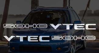 2x Vtec SOHC Aufkleber Aufkleber – D16 B16 B18 B20 Civic JDM Honda Vtec Si Typ R