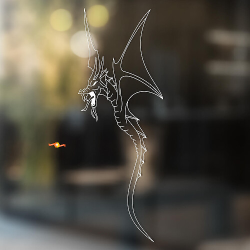 Flying Dragon Silhouette Umriss Universeller Vinylaufkleber
