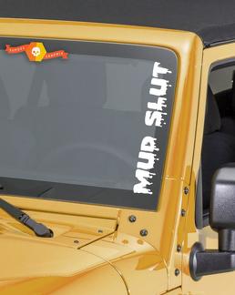 Mud Slut Lustiger Windschutzscheiben-Aufkleber Banner Vinyl-Aufkleber Geländewagen für Jeep 4 x 4
