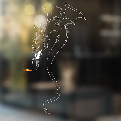 Drachen Umriss Silhouette Universal Vinyl Aufkleber Sticker